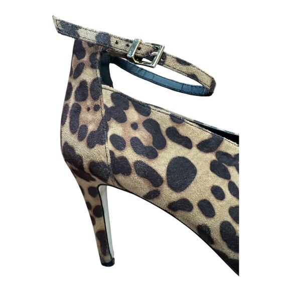 Leopard print ankle straps, stiletto heel low cut booties brown ASOS size 5 - Picture 13 of 16
